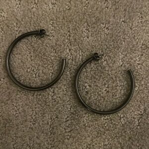 Shelia Faji Everybody’s Favorite Polished Gun Metal Hoops